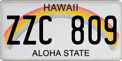 HI license plate ZZC809