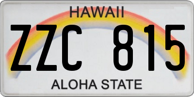 HI license plate ZZC815