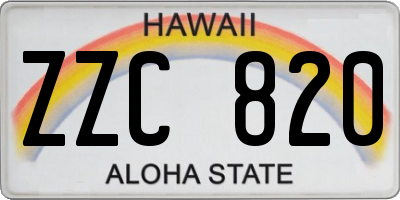 HI license plate ZZC820