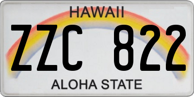 HI license plate ZZC822