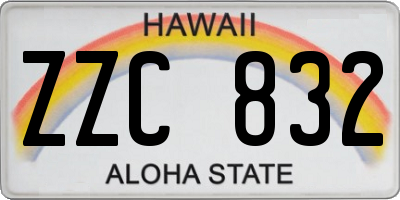 HI license plate ZZC832