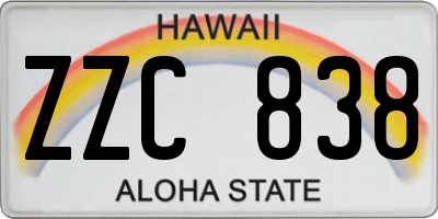 HI license plate ZZC838