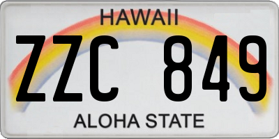 HI license plate ZZC849