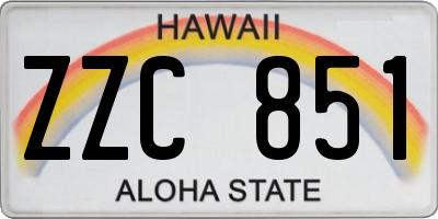 HI license plate ZZC851