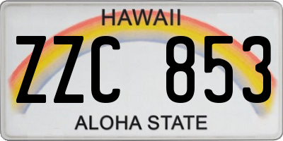 HI license plate ZZC853