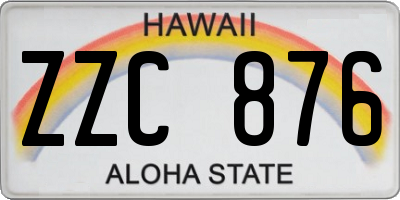 HI license plate ZZC876