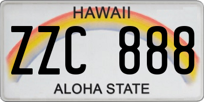 HI license plate ZZC888