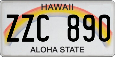 HI license plate ZZC890