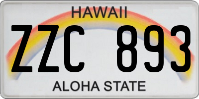 HI license plate ZZC893