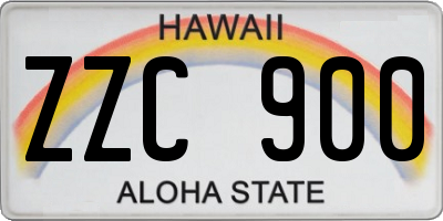HI license plate ZZC900