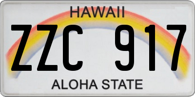 HI license plate ZZC917