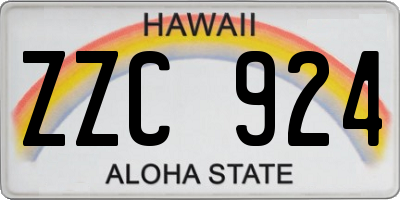 HI license plate ZZC924