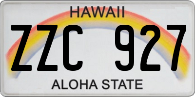 HI license plate ZZC927