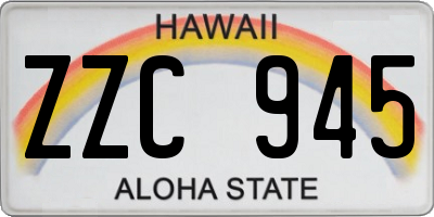 HI license plate ZZC945