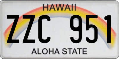 HI license plate ZZC951