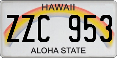 HI license plate ZZC953