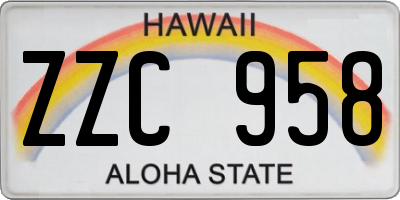 HI license plate ZZC958