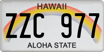 HI license plate ZZC977