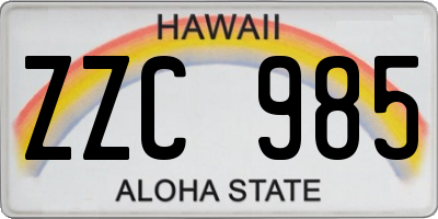 HI license plate ZZC985