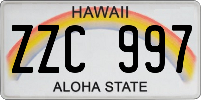 HI license plate ZZC997