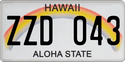 HI license plate ZZD043