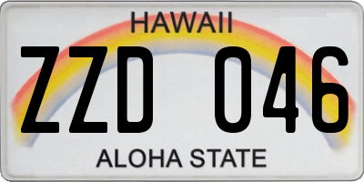 HI license plate ZZD046
