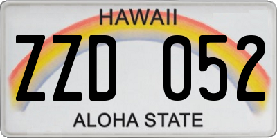 HI license plate ZZD052