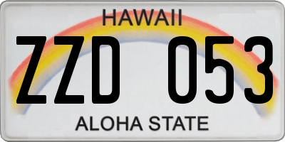 HI license plate ZZD053