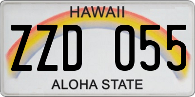 HI license plate ZZD055