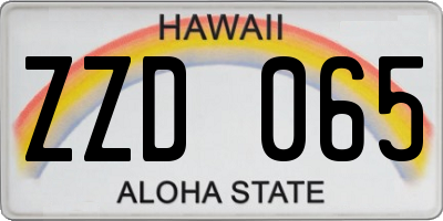 HI license plate ZZD065