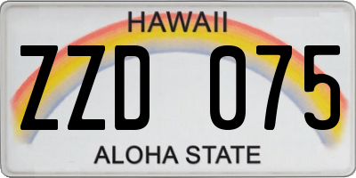 HI license plate ZZD075