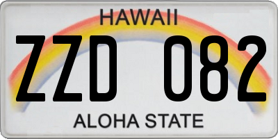 HI license plate ZZD082