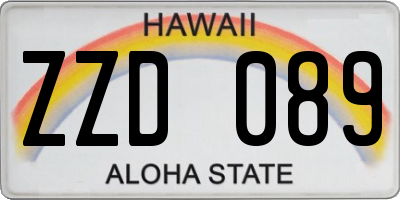 HI license plate ZZD089