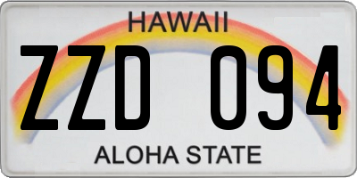 HI license plate ZZD094