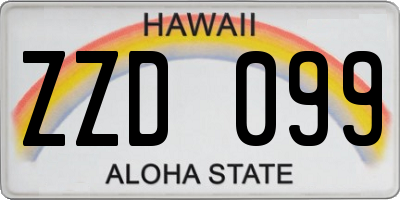 HI license plate ZZD099