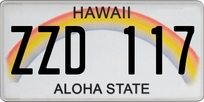 HI license plate ZZD117
