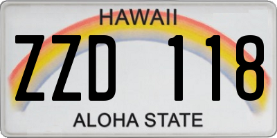 HI license plate ZZD118