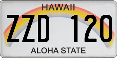 HI license plate ZZD120