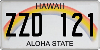 HI license plate ZZD121