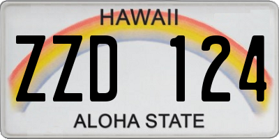 HI license plate ZZD124