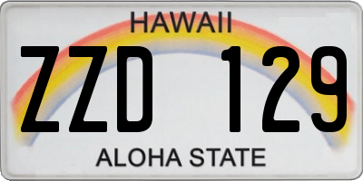 HI license plate ZZD129