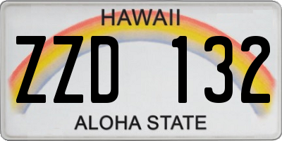 HI license plate ZZD132
