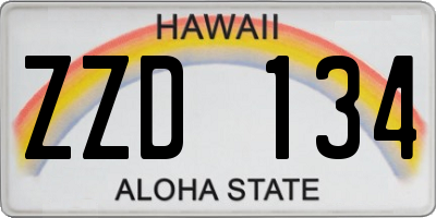 HI license plate ZZD134