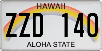 HI license plate ZZD140