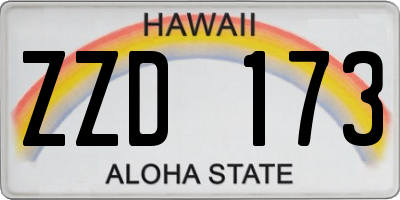 HI license plate ZZD173