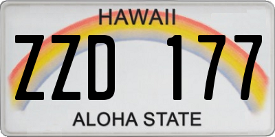 HI license plate ZZD177