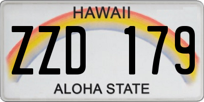 HI license plate ZZD179