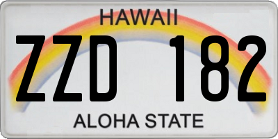 HI license plate ZZD182