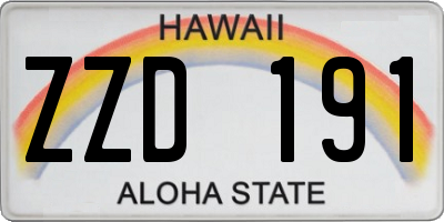 HI license plate ZZD191
