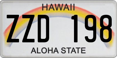 HI license plate ZZD198